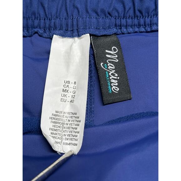 Maxine of Hollywood Skort Womens 8 Navy Skirted Swim Bottom Pockets Modest Beach - Picture 3 of 9